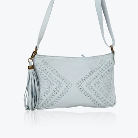 Cadelle Zoe Cross Stitch Detail Crossbody Bag with Tassel