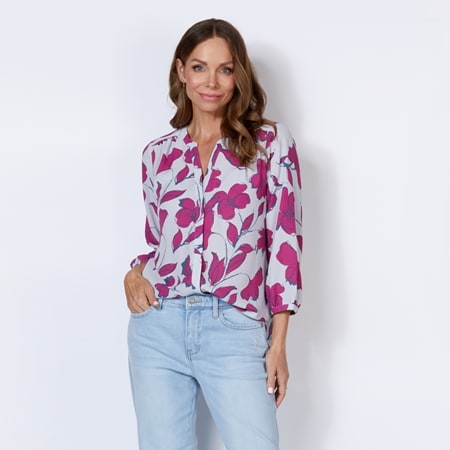 NYDJ Ophelias Orchid Pintuck Blouse