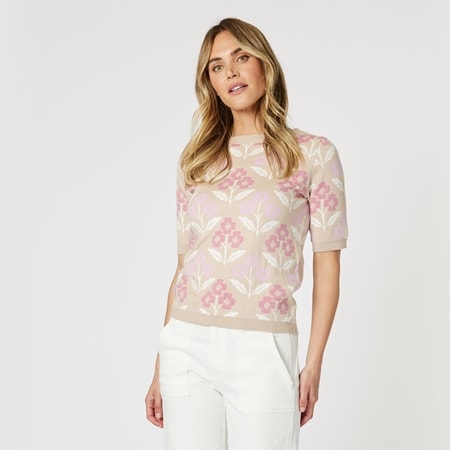Gordon Smith Nikki Floral Knit Top