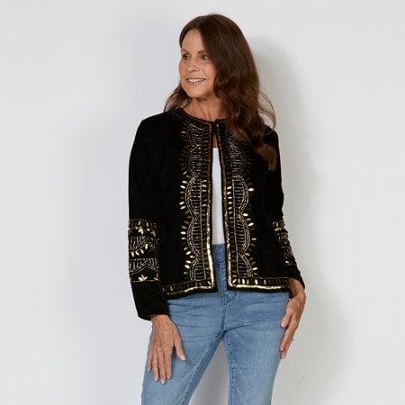 Caju Design Hand Beaded Luxurious Velvet Jacket