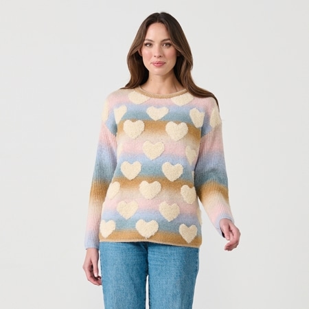 Caju Design Pastel Hearts Jumper