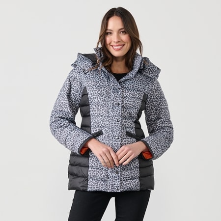 Caju Design Animal Puffer Coat with Orange Lining