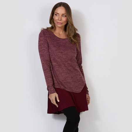 Holmes & Fallon Pleated Chiffon Hem Tunic