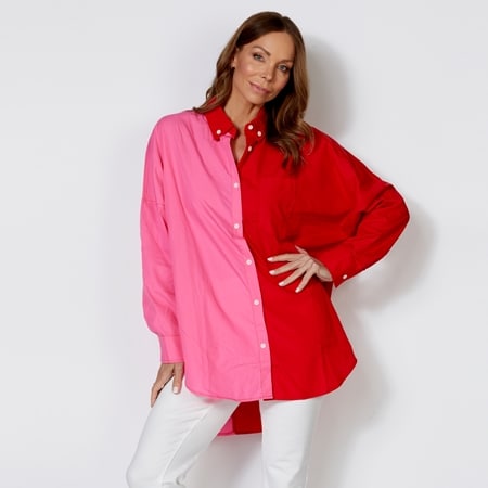 Eyes on Floyd Colour Block Oversized Shirt