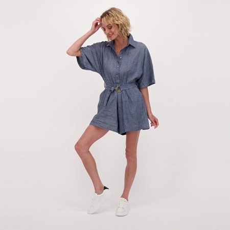 Gabby Isabella Cinched Waist Utility Romper
