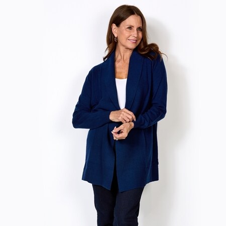 Cashmasoft 100% Cashmere Waterfall Textured Cardigan