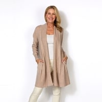 Bridge & Lord Long Line Cable Rib Trim Cardigan