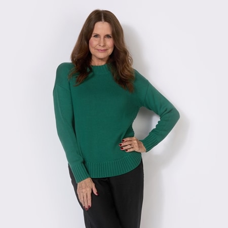 LD & Co Cotton Mock Turtleneck Pullover