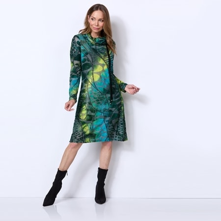 Alison Sheri Burn Out Effect Jacquard Knit Dress