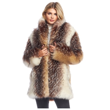 Donna Salyers Faux Fur Shawl Collar Coat
