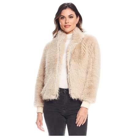 Donna Salyers Faux Fur Parkside Fox Bomber Jacket