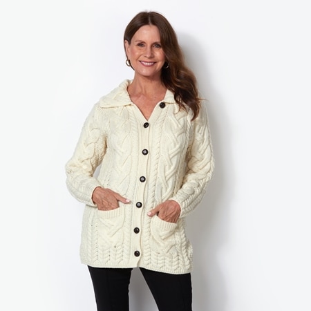 Aran Woollen Supersoft Chunky Pattern Cardigan