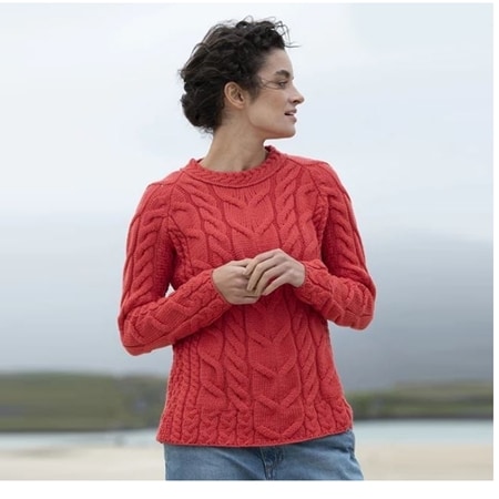 Aran Woollen Multi Cable Raglan Sweater