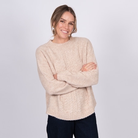 Fields Knitwear Cable Boxy Pullover
