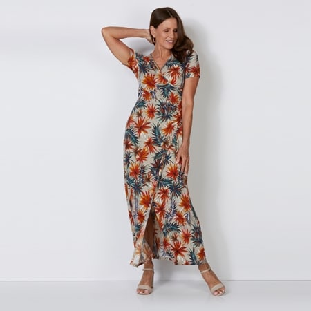 Evie Grace Emma Printed Soft Knit True Wrap Dress