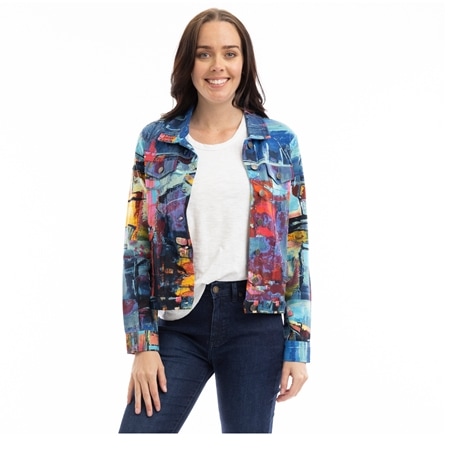 Orientique Print Biker Jacket