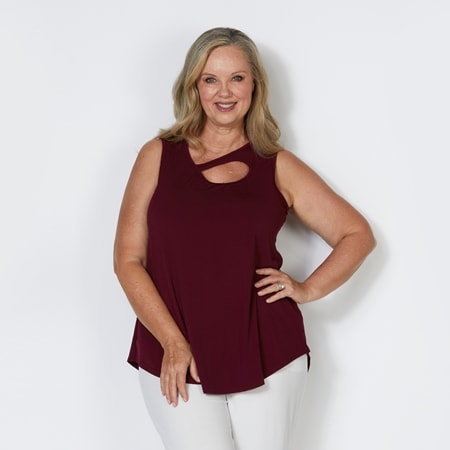 RTM Melinda Recycled Soft Knit Top with Cut Out Detail