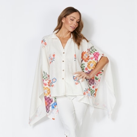 Eyes on Floyd Floral Batwing Shirt