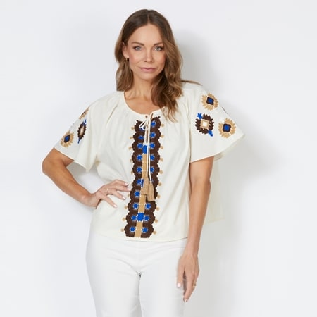 Eyes on Floyd Eloise Embroidered Cotton Blouse