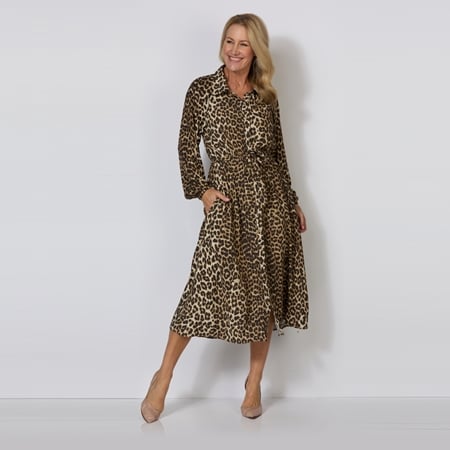 Betty Basics Lisa Leopard Shirt Dress