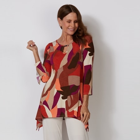 Sandra Soulos Mineral Bell Sleeve Tunic with Hardware