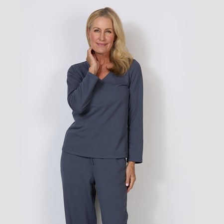 Lounge by Cordelia Preppy Sweats Vee Top