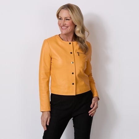 Cadelle Leather Diane Collarless Jacket