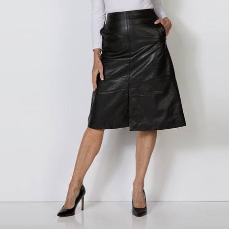 Cadelle Leather Celest A-Line Midi Skirt