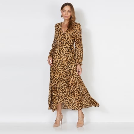 Eyes on Floyd Davina Animal Print Silk Blend Dress