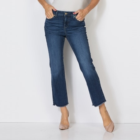 NYDJ Marilyn Straight Ankle Length Jean With Frayed Hem