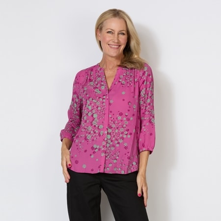 NYDJ Double Georgette Pintuck Blouse