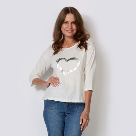 Cordelia St Love Heart 3/4 Sleeve Tee