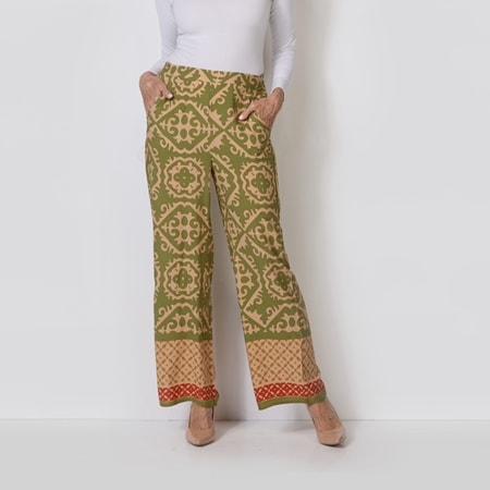 Cordelia St Border Print Crop Pant