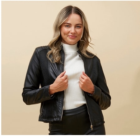 CKM Becky Pleather Biker Jacket