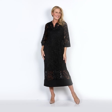 Isaac Mizrahi Lace Kaftan Dress
