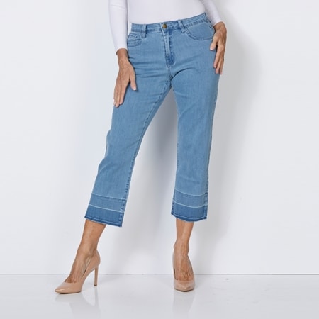 Adrift Denim Cropped Straight Leg Jean