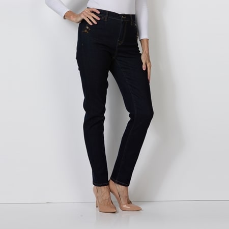 Diane Gilman Classic Stretch Skinny Jean With Pocket Stitch Detail