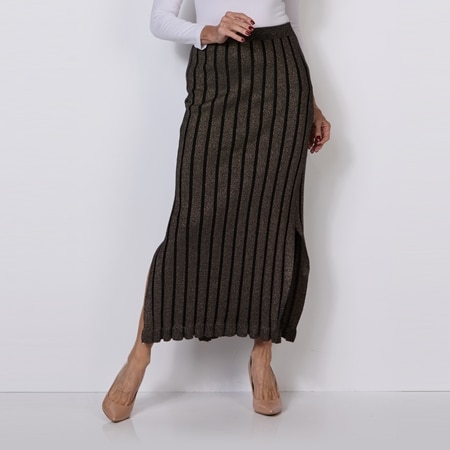 Adrift Metallic Midi Skirt