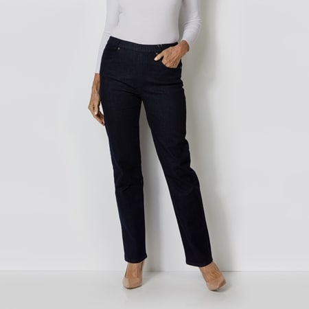 Cafe Latte Pull-On Full Length Wider Leg Jean