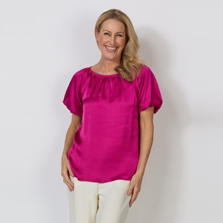 Diane Gilman Bubble Sleeve Blouse