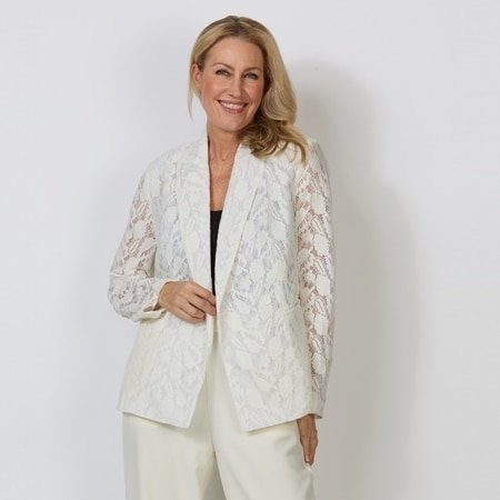 Diane Gilman Lace Peak Lapel Blazer