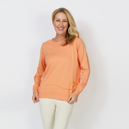 Gelatu Cotton Rib Edge Jumper with Heart Logo