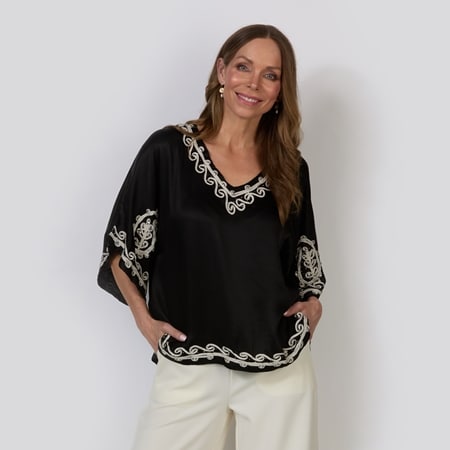 Caju Design Applique Blouse with Bead Work