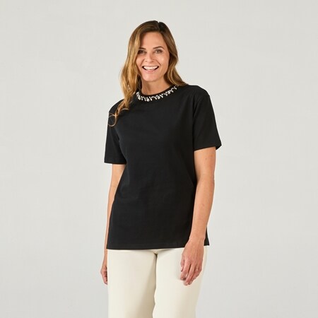 Rubyyaya Zsa Zsa Diamante Detail T-Shirt