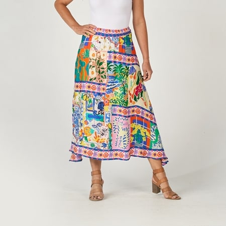 Rubyyaya Geranium Satin Skirt