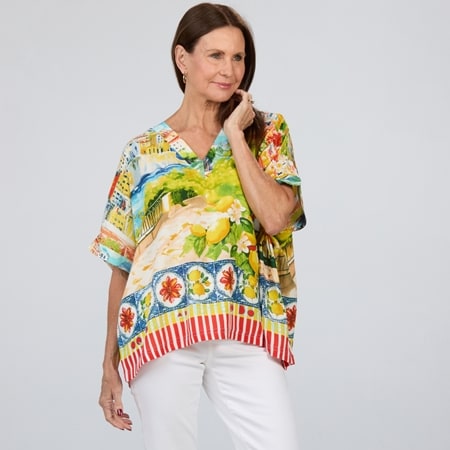 Orientique V-Neck Oversize Top