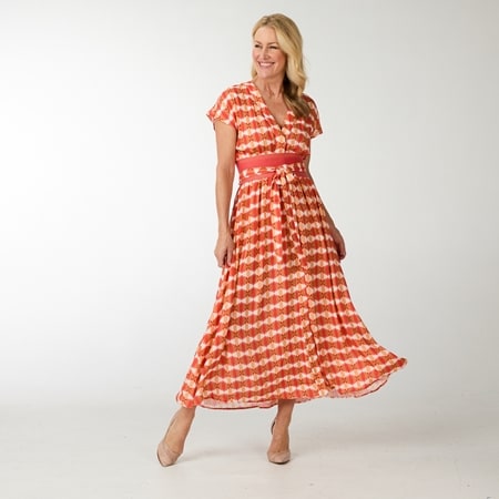 Aggel Knitwear Viscose Linen Maxi Dress with Knitted Details