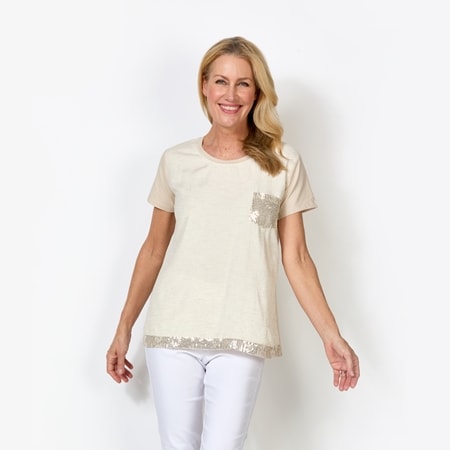 Cordelia St Linen Shores Spliced Top