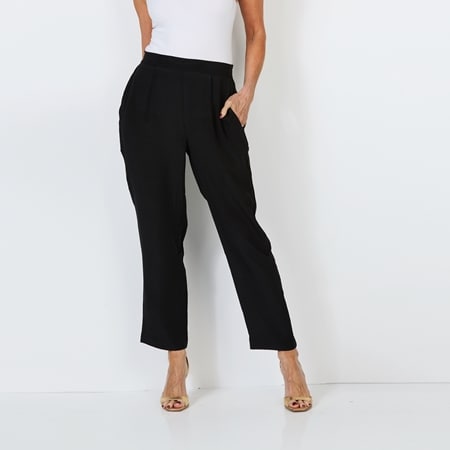 Silk Islands 100% Silk Tapered Leg Pants with Pockets