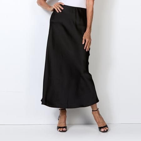 Elle Get the Look Satin Weave Midi Skirt
